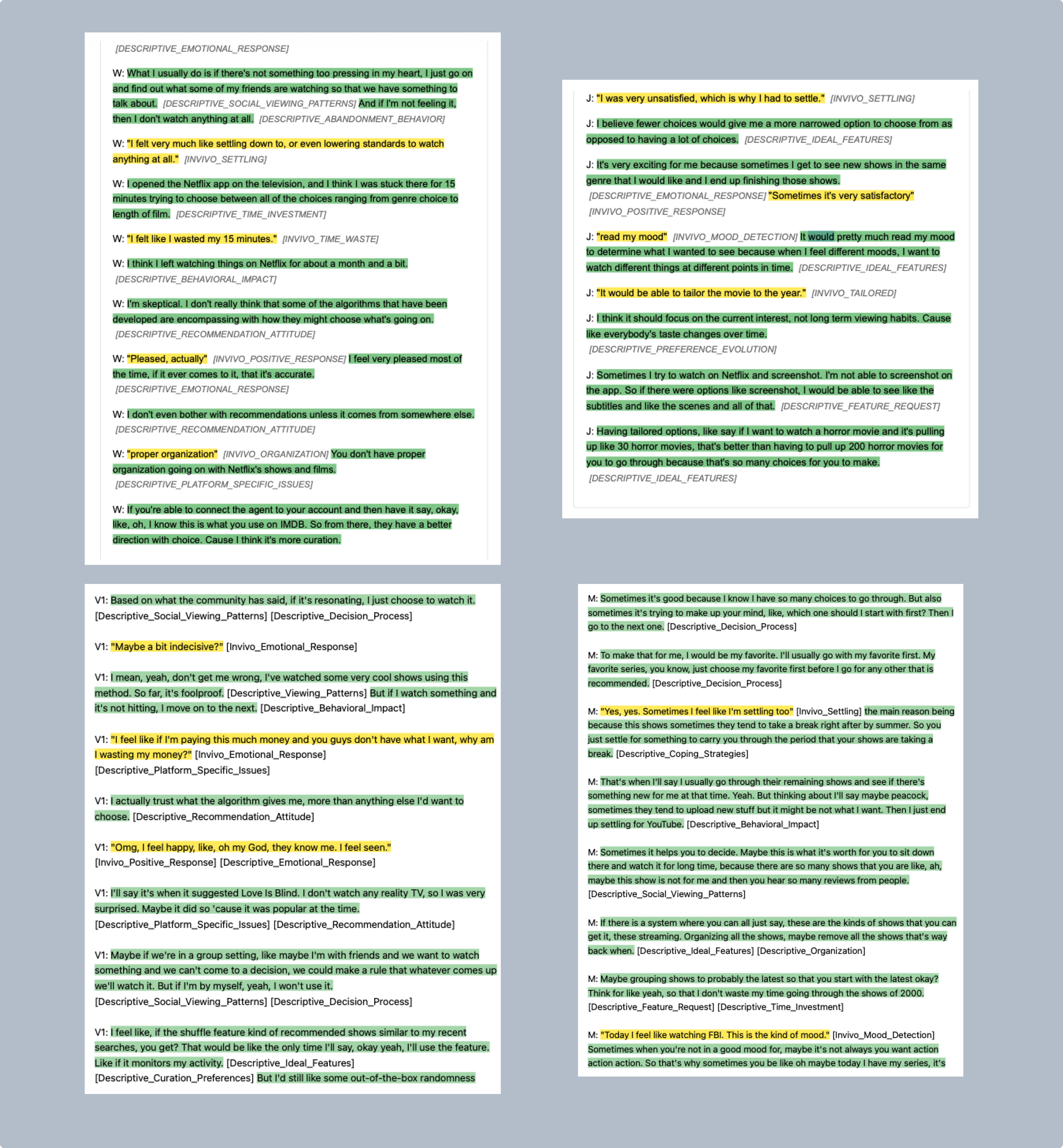 Coded interview transcripts in Atlas.ti